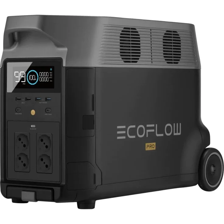 EcoFlow DELTA Pro EU Solargenerator Powerstation 230 V schwarz 45 kg, 3600 Wh Elektrostart LED-Anzeige, tragbar – Bild 2