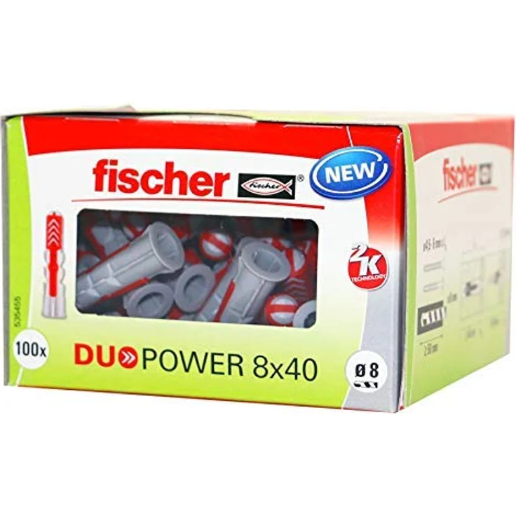 fischer 555010 Dübel, 50 Stück, Rot - Preisvergleich – Bild 1