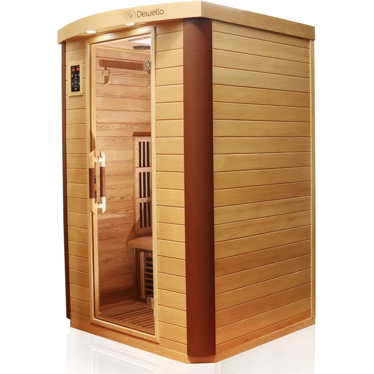 Dewello Infrarotkabine Infrarotsauna TORONTO 127cm x 106cm inkl. Vollspektrumstrahler, Bodenstrahler – Bild 3