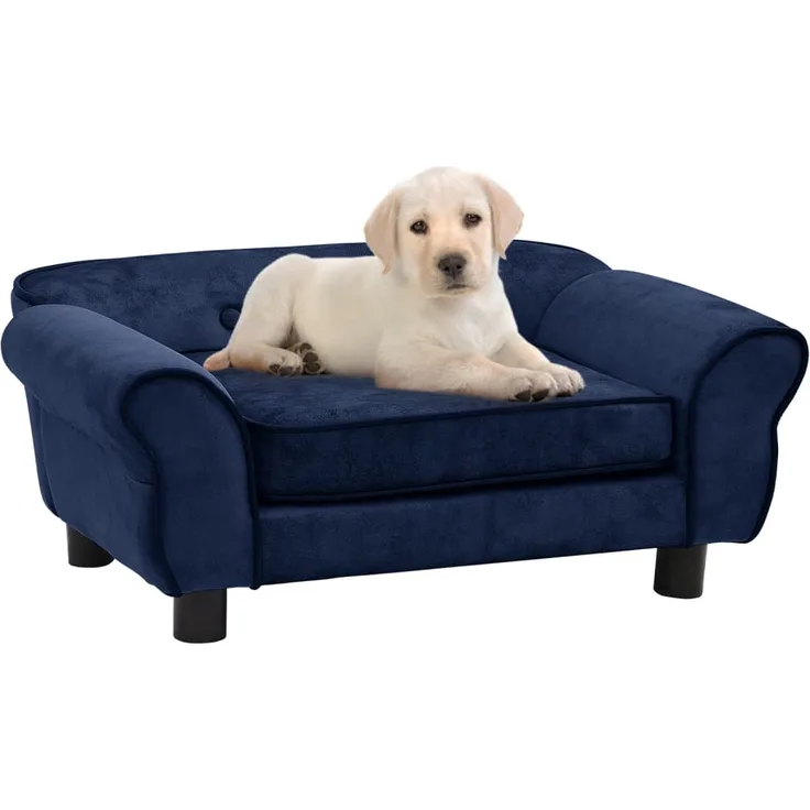 vidaXL Hundesofa Blau 72x45x30 cm Plüsch
