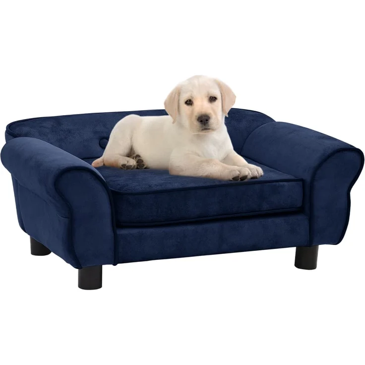 vidaXL Hundesofa Blau 72x45x30 cm Plüsch – Bild 1
