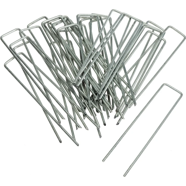 HaGa 100 Erdanker Metall verzinkt u-förmig 150mmx30mm Ø3mm für Vlies und Gitter – Bild 2