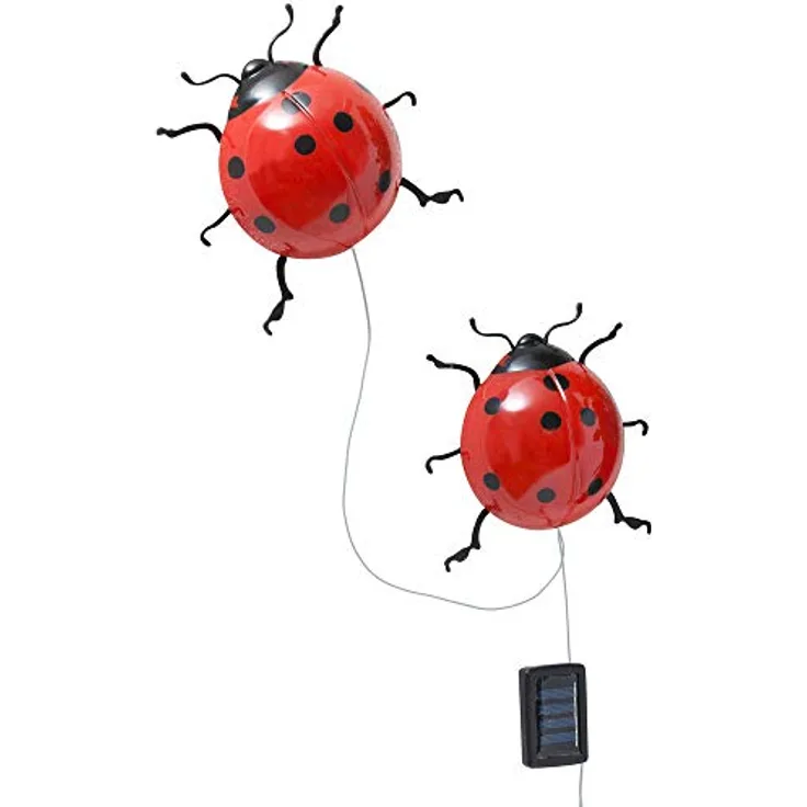 Wenko Solar-Marienkäfer mit LED Beleuchtung, 2er Set