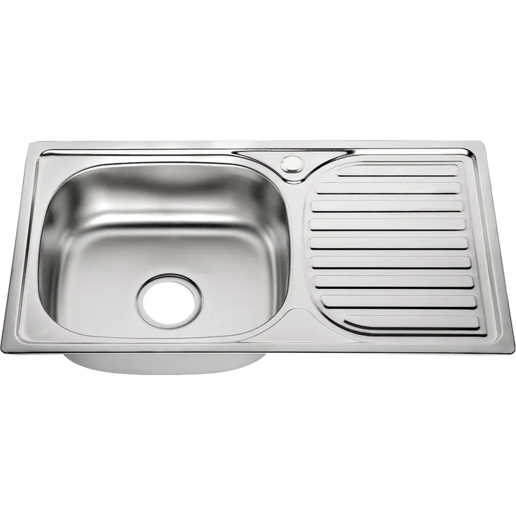 76CM Edelstahlspüle Spülbecken LINKS eckig Ablage Küchenspüle Einbauspüle Spüle