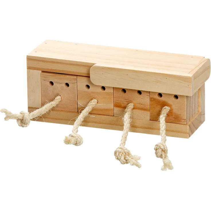 Intelligenzspielzeug Kastenmit 4 Klötzen für Kaninchen beige
