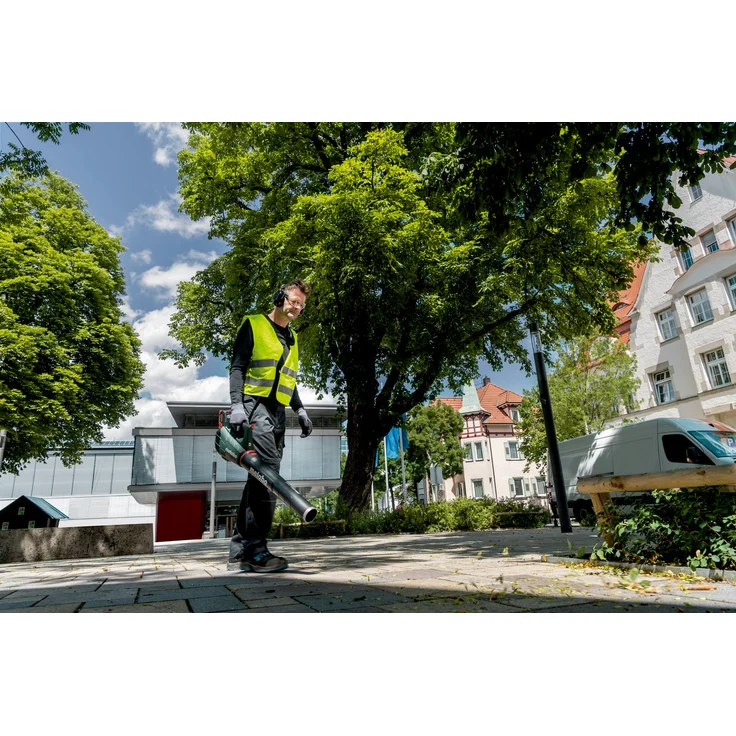 Metabo Akku Laubbläser LB 18 LTX BL (18 Volt, Li-Ion, Tragegurt, gummierter Griff, 150 km/h Luftgeschwindigkeit, bürstenloser Motor) inkl. 2x 5,2 Ah Li-Ion Akku und Ladegerät ASC 55 – Bild 9