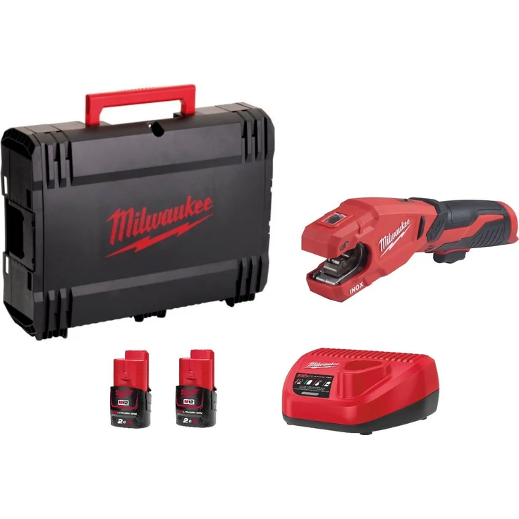 Milwaukee M12PCSS-202C Rohrabschneider mit 2 Akku, Koffer, Ladegerät – Bild 1