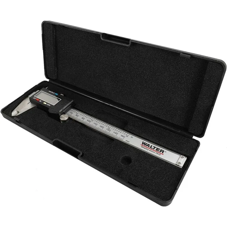 Walter Digitale Schieblehre 150mm Messschieber Tiefenmesser Messgerät Messlehre