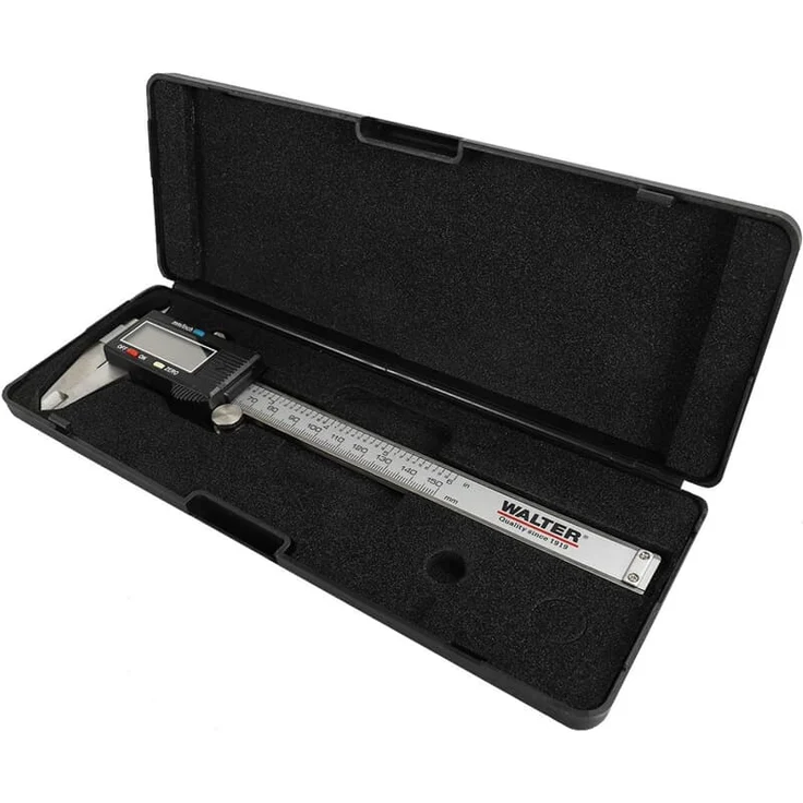 Walter Digitale Schieblehre 150mm Messschieber Tiefenmesser Messgerät Messlehre – Bild 1