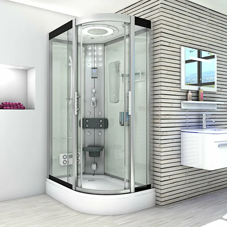 Dampfdusche Sauna Dusche Duschkabine D60-70T2R 80x120cm OHNE 2K Scheiben Versiegelung