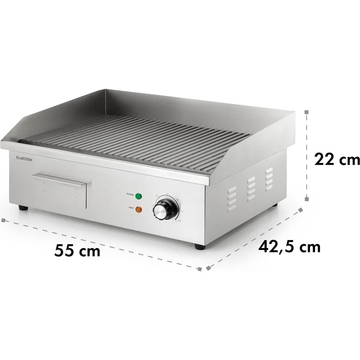 Grillmeile 3000R Elektrogrill 3000W Platte 54,5x35cm geriffelt Silber – Bild 10