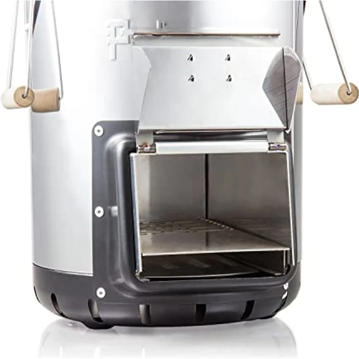 Petromax Raketenofen rf33 Feuerstelle, silber/schwarz Edelstahl Ø 32 cm Kochfläche 23,5 cm – Bild 6