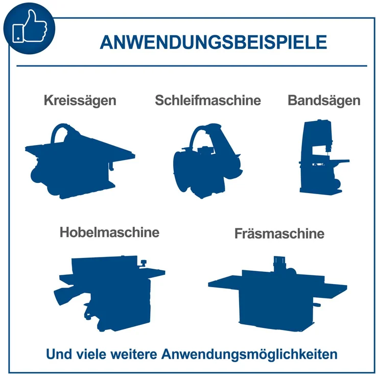 Scheppach Absauganlage DC100 inkl. Adapterset | 65 Liter Füllmenge | Metallbehälter mit Griff | 100 mm Schlauchanschluss | 1200W | Luftleistung: 215 m³/h | inkl. Filterpatrone und 4x Papierfilter – Bild 8