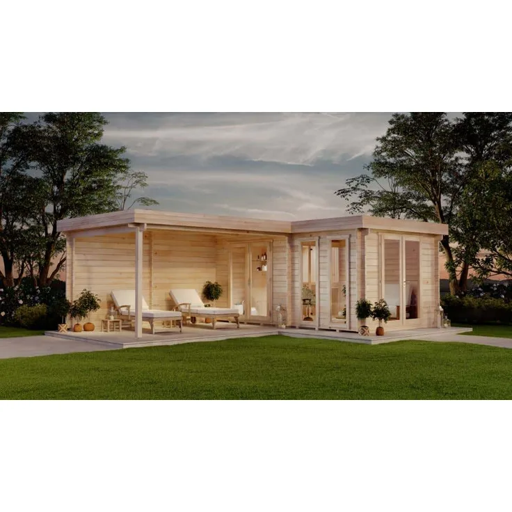 FinnTherm Saunahaus Quinta ISO Gartensauna 3 Sitzbänke aus Holz Sauna Wandstärke 44 mm FSC zertifiziert Außensauna - Preisvergleich