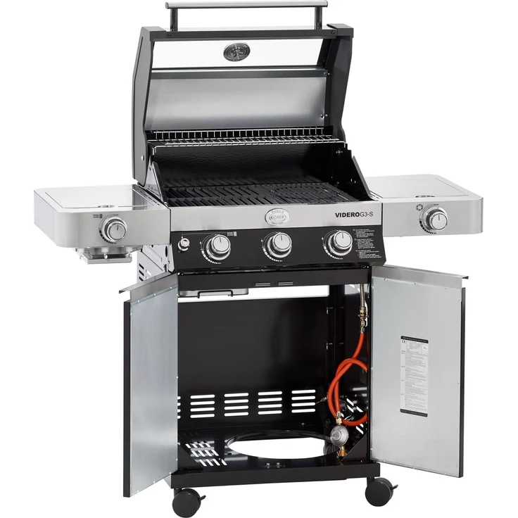 Rösle Gasgrill BBQ-Station VIDERO G3-S Vario+ schwarz 3 Hauptbrenner 2.700 cm² Grillfläche 2 Seitenablagen Edelstahl – Bild 2