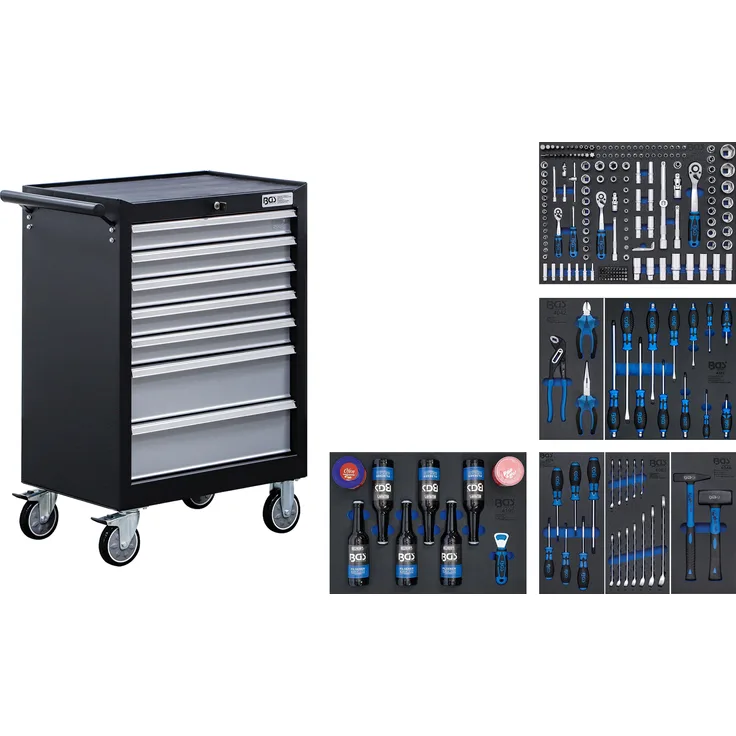 BGS technic Werkstattwagen 7 Schubladen mit 227 Werkzeugen