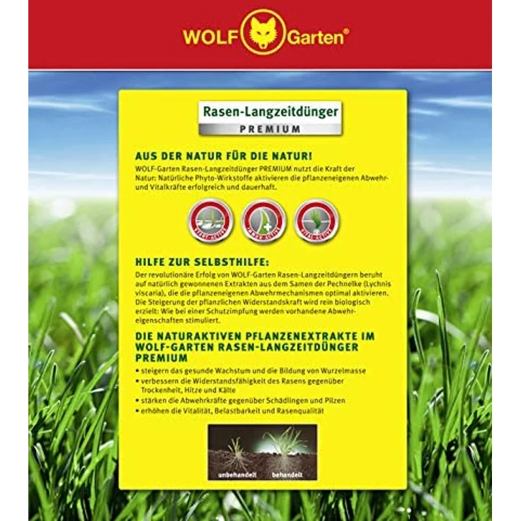 WOLF-Garten LE250 Rasen-Langzeitdünger Premium 5 kg für 250 m² Langzeitwirkung bis zu 120 Tage – Bild 3
