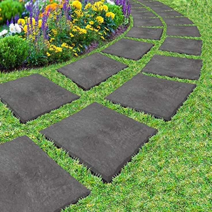 Gartentrittplatte 30x30cm Graphit Trittstein Gartenwegplatte Bodenplatte Deko – Bild 4