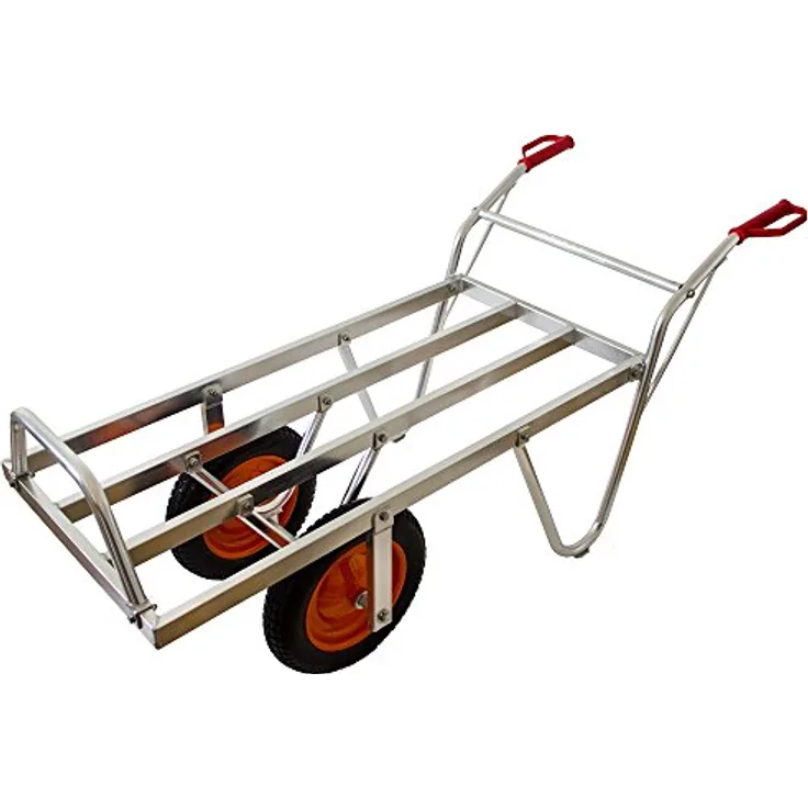 Pro-Bau-Tec Schweizer Sackkarre, Aluminium mit pannensicheren PU-Rädern, Tragkraft 200kg, leicht und rostfrei, 151 x 63 x 70 cm