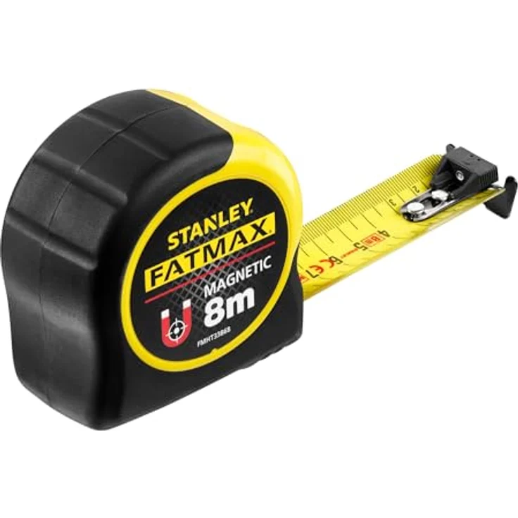 Stanley FatMax Bandmaß Blade Armor, Magnethaken (8 m Länge, Feststeller, automatischer Rücklauf, Gürtelclip) FMHT0-33868 – Bild 3