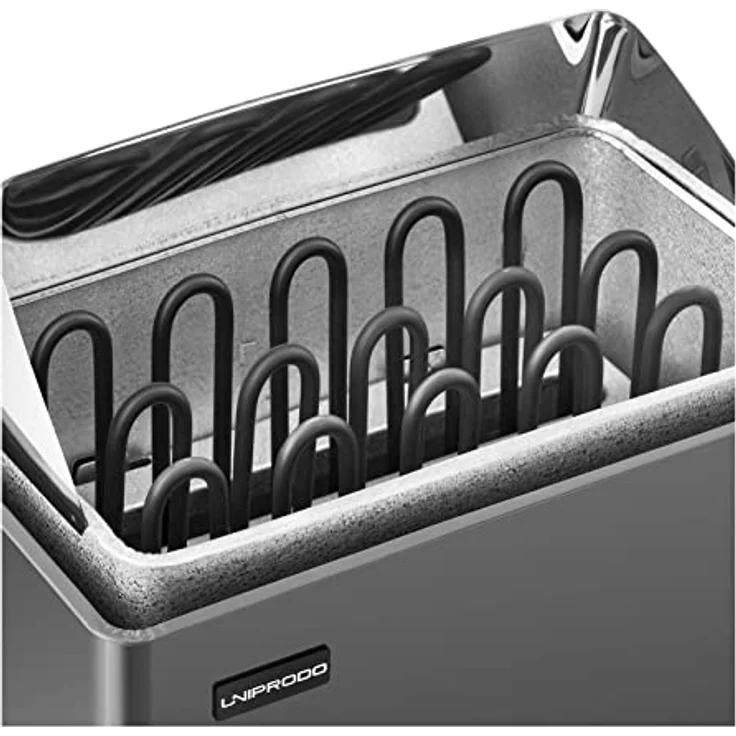Uniprodo Saunaofen UNI_SAUNA_G8.0KW, 8 kW elektrisch für Trockensauna 30 bis 110 °C, grau/silberfarben, mit Überhitzungsschutz und Thermostat – Bild 4