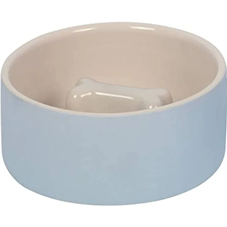 Nobby 82440 Anti-Schlink-Napf Bone grau/Creme; verhindert zu schnelles Verschlingen, edle Optik, Ø 18 x 7 cm, 1,0 l