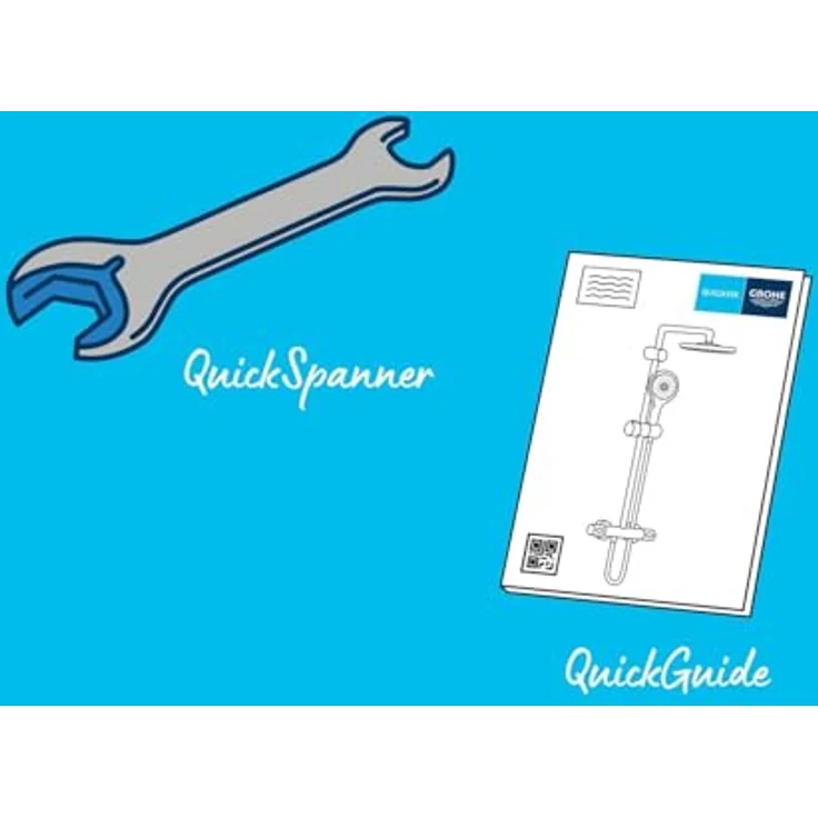 Grohe Vitalio Comfort 250 Duschsystem mit Thermostatbatterie, Handbrause Vitalio Comfort 110, schwenkbarer Brausearm, inkl. Monitoreinstellung, Antikalk-System – Bild 13