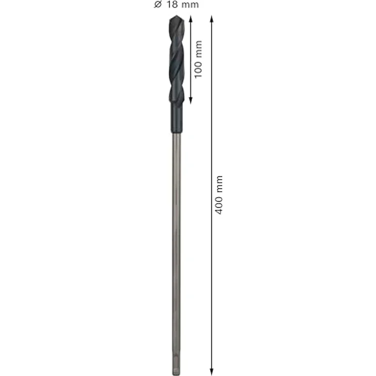 BOSCH Universalbohrer Pro Wood HSS SDS plus, Installationsbohrer 18 x 100 x 400 mm für Weichholz, Hartholz, Gipskarton und Aluminium – Bild 3