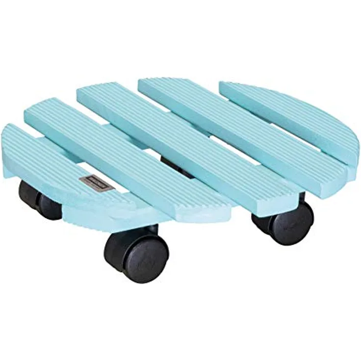 Wagner Pflanzenroller Aqua Splash Ø 30 x 8 cm I Blumenroller für Innenbereich I Rutschsicheres Rollbrett I Kübelroller aus FSC® Massivholz Aqua Splash/türkis I Tragkraft 100 kg I Made in EU-20018401