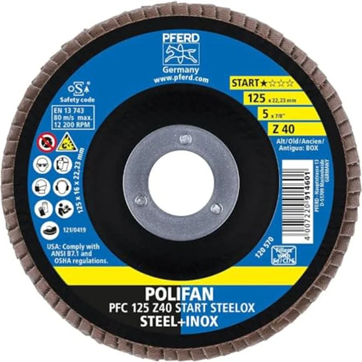  Durchmesser 125mm POLIFAN-Fächerscheibe 10er Pack Korn 40 VPE: 10 – Bild 3