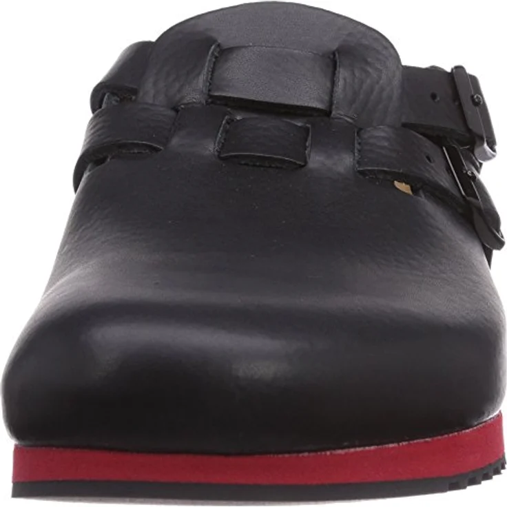 Birkenstock Clog Kay Superlauf, WB, Naturleder, schwarz/rot, schmal, Größe 40 582636-40 (Damen-Clog Sandale Sandalette Pantoffel Pantolette Latsche Halbschuh Ristriemen Clogs Clogen Schluffen) – Bild 2