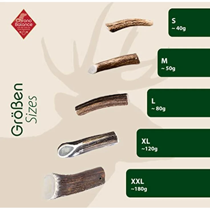 ChronoBalance® XL (5er Set) Hirschgeweih Kaustange für Hunde halbierte Stücke, Zahnpflege und Zahnhygiene, ohne Chemie – Bild 4