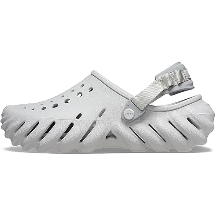 Crocs Echo Clog, Sicherheitssandalen in hellgrau, Größe M10W12, runde Kappe, Schlupfverschluss – Bild 1