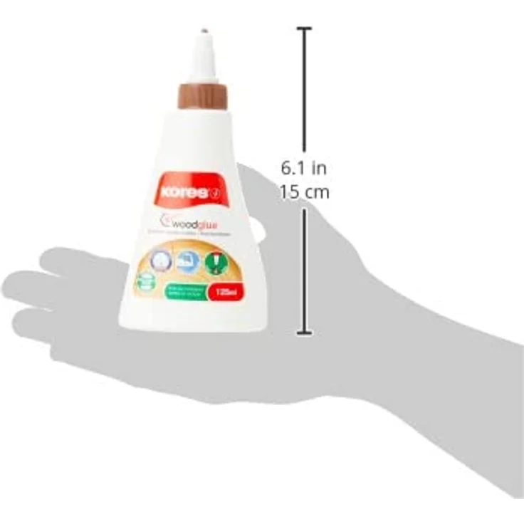 Kores K75725 Holzleim, 125 ml, weiß, wasserbeständig, ideal für Hobby- und Bastelarbeiten – Bild 4