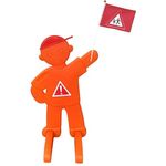 Relaxdays Warnfigur "Achtung, Kinder", Sicherheitsständer mit reflektierendem Schild in Orange, 84 x 52 x 46 cm