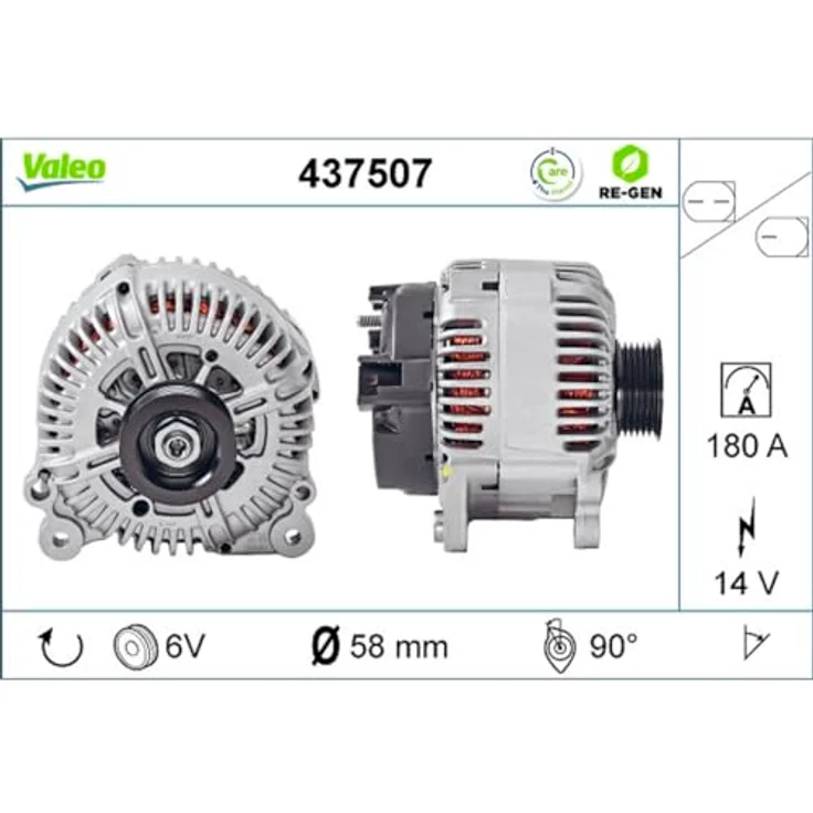VALEO 437507 Lichtmaschine Generator 180A 14V für AUDI A6, Q7, A6 Allroad & VW Touareg, zuverlässige Stromversorgung und einfache Installation – Bild 3