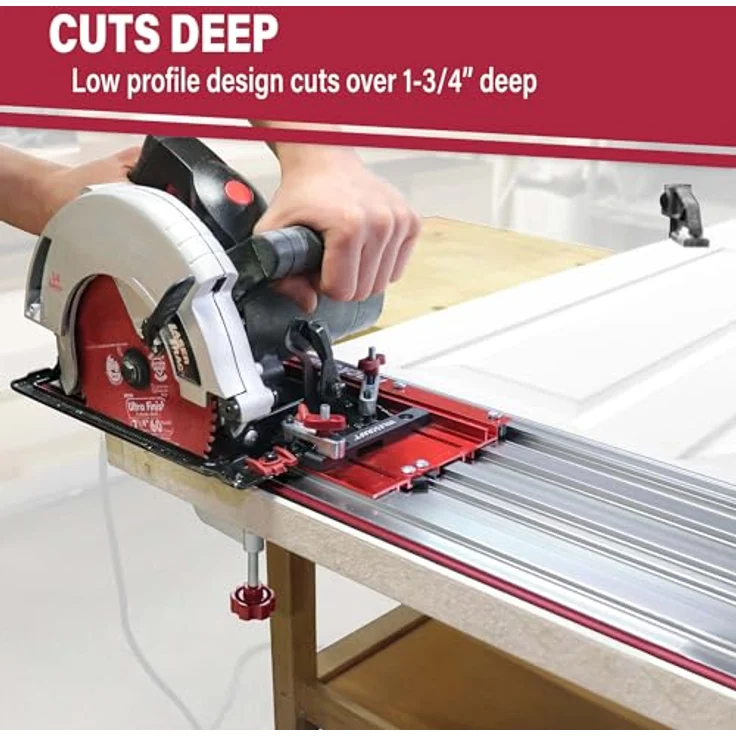 Milescraft 1409 Track Saw Guide – Führungsschiene 18,4 cm Kreissägen, 127 cm Schnittbereich, kabelgebundene und kabellose Sägen – Bild 4