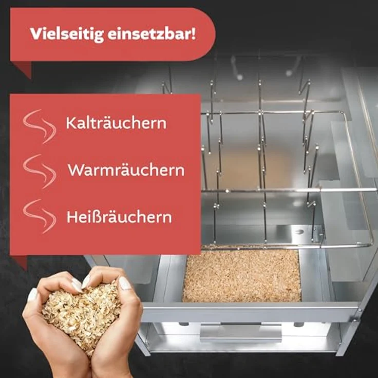 LEMODO Räucherofen 80x39,5x27,5 cm, Kalträucherofen mit Thermometer, umfangreichem Zubehör und großer Räucherkammer, Tischräucherofen zur Fisch-, Fleisch- und Käseherstellung – Bild 4