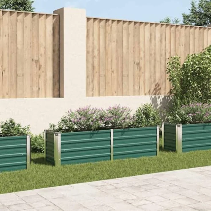 vidaXL Garten-Hochbeet Verzinkter Stahl 160x40x45 cm Grün – Bild 3
