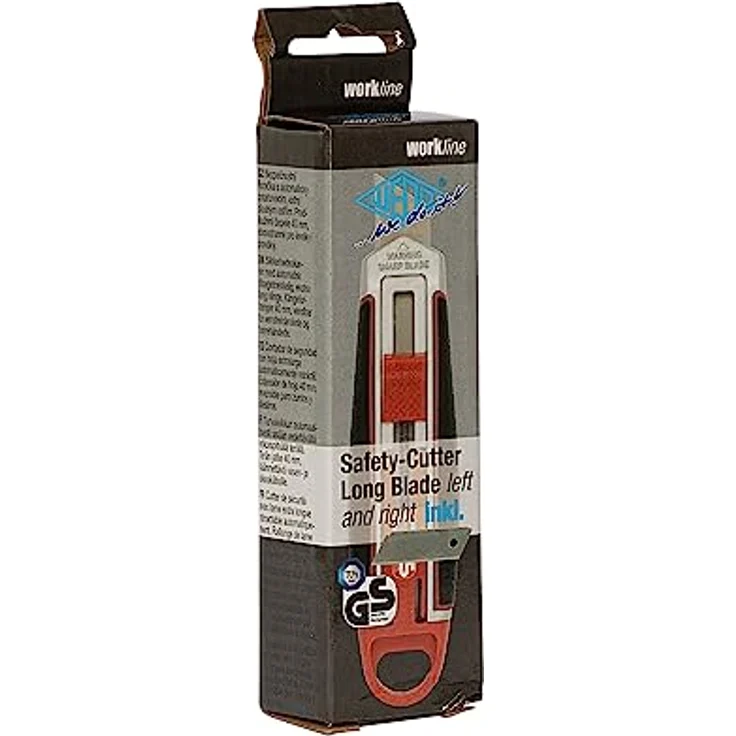 WEDO 78830 Safety-Cutter Long Blade, Cuttermesser mit SK5-Carbonstahl Sicherheitsklinge, ausfahrbar bis 40 mm, schwarz/rot, für Links- und Rechtshänder – Bild 5