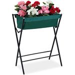 Relaxdays Hochbeet faltbar, Stoff mit Ablauflöchern, Balkonbeet HxBxT 80 x 65 x 40 cm, Metallgestell, platzsparend, grün, 10036153