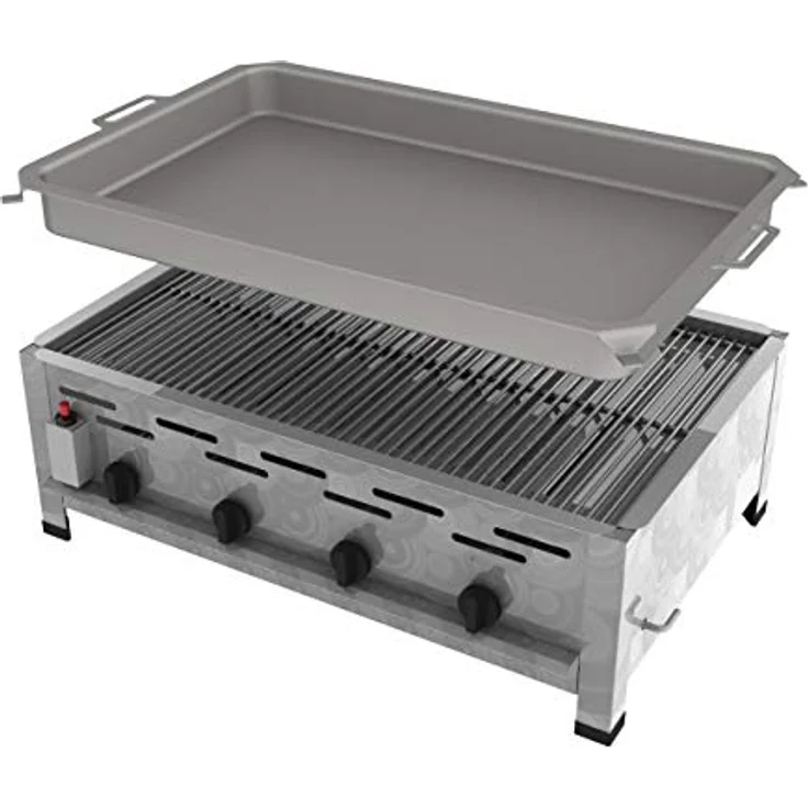 ChattenGlut Gasgrill ChattenGlut Gastrobräter 18kW mit Rost und Pfanne, BxTxH: 810x530x270 cm, Edelstahl, Piezozündung, thermische Flammüberwachung – Bild 2