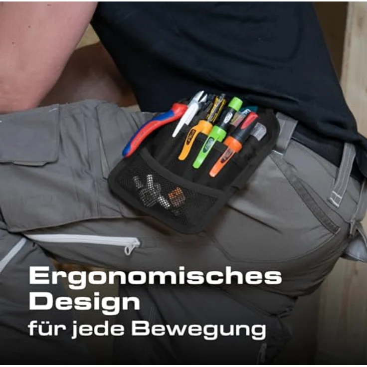 Pica PICA MASTER-BELT, Gürteltasche aus strapazierfähigem Nylon mit Tieflochmarker & Permanentmarker, 5 Fächer, ergonomisch, schwarz – Bild 7