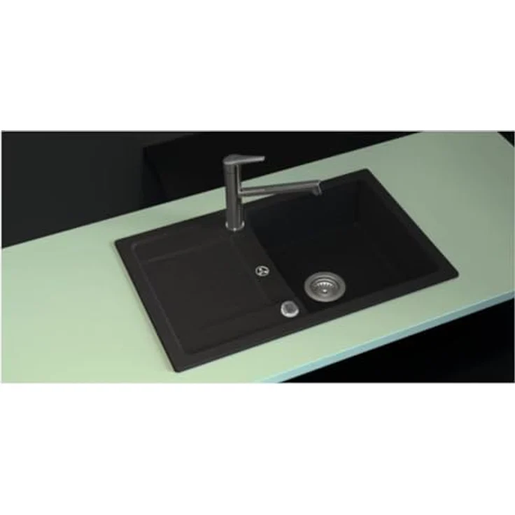 Schock Küchenspüle Lima D-100S Asphalt 78 x 50 cm - CRISTALITE® Grau mit Einzelbecken und Abtropffläche - Robust, pflegeleicht, modernes Design – Bild 4
