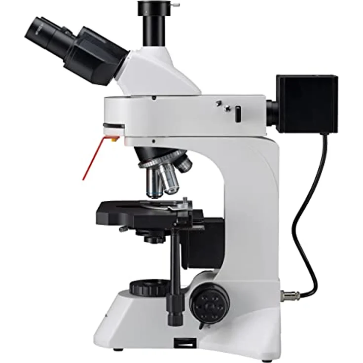 Bresser trinokulares Fluoreszenz und Durchlicht Mikroskop Science ADL-601F 40-600x Vergrößerung, planachr. Objektive, koaxialer Kreuztisch, LED Durchlicht, 4 fach LED für Auflicht, Kameratubus – Bild 4