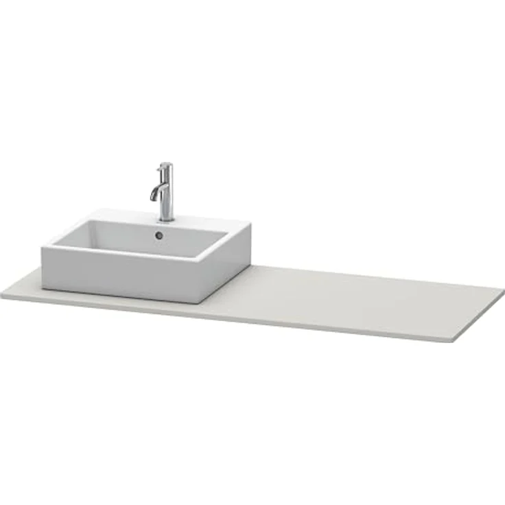 Duravit XSquare Konsole 060G, 1400x550 mm mit 1 Ausschnitt links, Farbe: Betongrau Matt – Bild 2