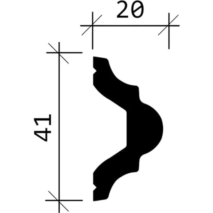 Profhome Zierleiste 651308, Set mit 10 Stk. Wand- und Friesleisten, 20 m, aus extrudiertem Polystyrol (XPS), weiß, für Innen- und Außenbereich – Bild 6