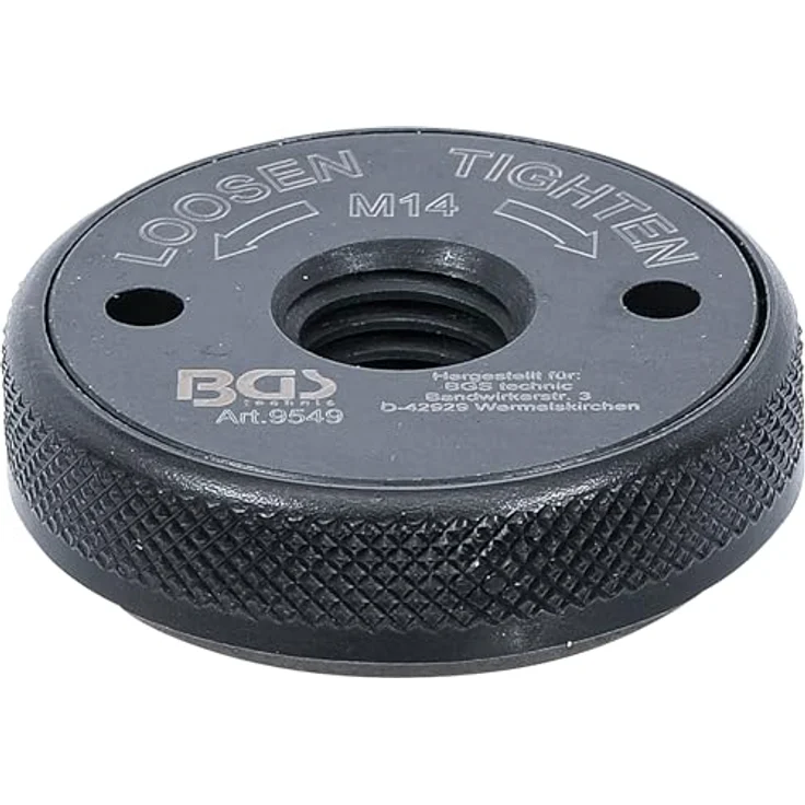 BGS 9549 Schnellspannmutter M14 für Winkelschleifer, werkzeugloser Wechsel, geeignet für Trenn- und Schruppscheiben bis 230 mm – Bild 1