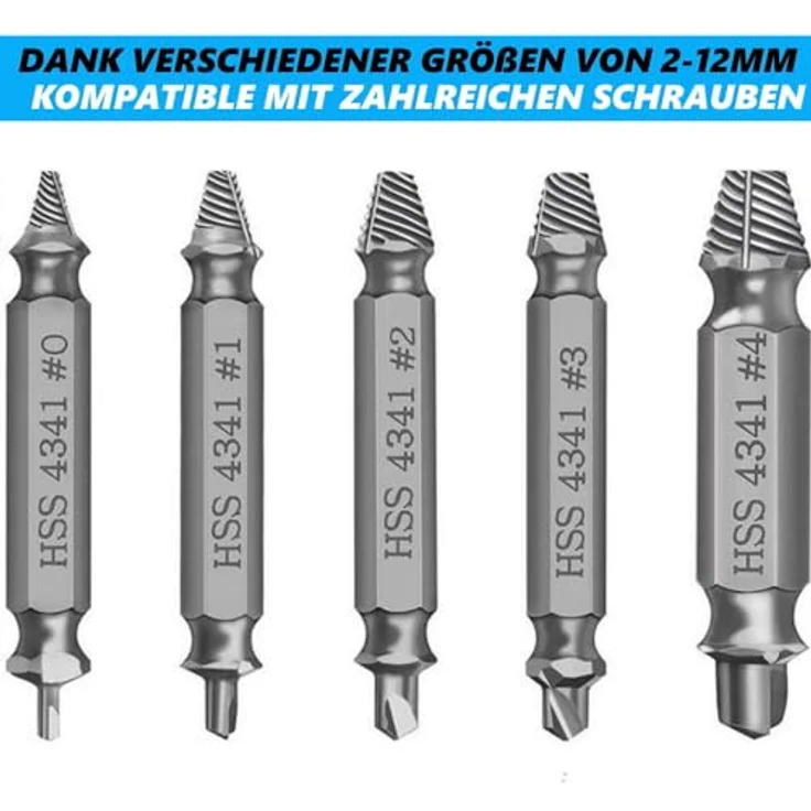 SchraubenHeld Schraubenausdreher Set Linksausdreher Satz Beschädigte, Schrauben Ausdreher Schraubenlöser Entferner Werkzeug [5 teilig] - Preisvergleich – Bild 5