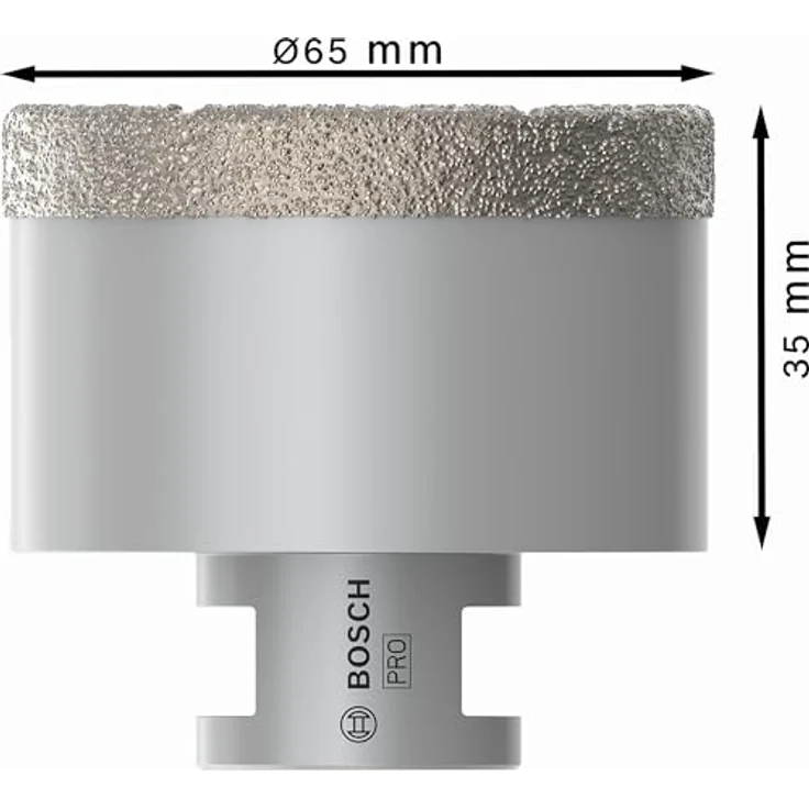 BOSCH Diamanttrockenbohrer Pro Core Cutter dry, Ø 65 mm, langlebige Diamantbohrkrone für harte Fliesen und Stein – Bild 3